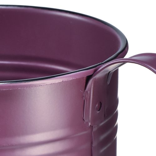 Artikel Dekorativ vandkande lilla metal plantekasse Ø13,5cm H12,5cm