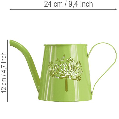 Dekorativ metalvandkande, mælkebøttedesign, grøn, 12 cm høj, 2 stk., dekorativ vase, shabby chic | Floristik24.dk
