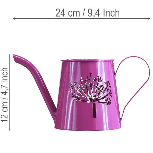 Dekorativ vandkande, lilla metal, boho design, mælkebøttedesign, 12 cm høj, 2 stk. | Floristik24.dk