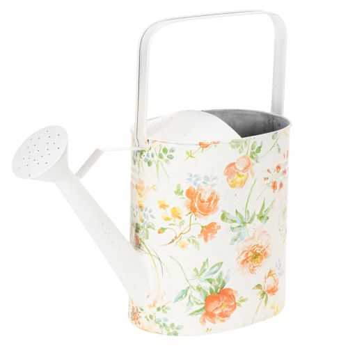 Vintage dekorativ metalvandkande med rosemotiv, sommerhavedekoration, nostalgisk plantekande, H31,5 cm købe | Floristik24.dk