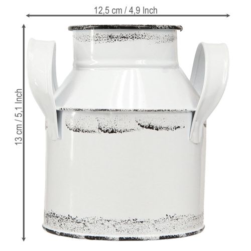 Artikel Dekorativ metalkande med håndtag, hvid og sort, 13 cm høj, 2 stk.