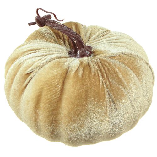 Artikel Dekorative græskar gul beige rød brun flokket Ø18cm 3 stk