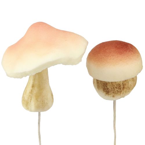 Artikel Dekorative svampe til at stikke brune dekorative svampe efterår 3,5/5,5 cm 16 stk.