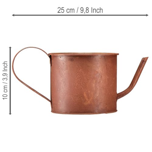 Artikel Dekorativ rustfarvet vandkande/plantekasse, metal, Ø12,5 cm H10,5 cm