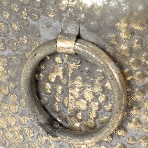 Artikel Dekorativ skål, antikt look, metalplantekasse, gylden, Ø37/31 cm, sæt med 2