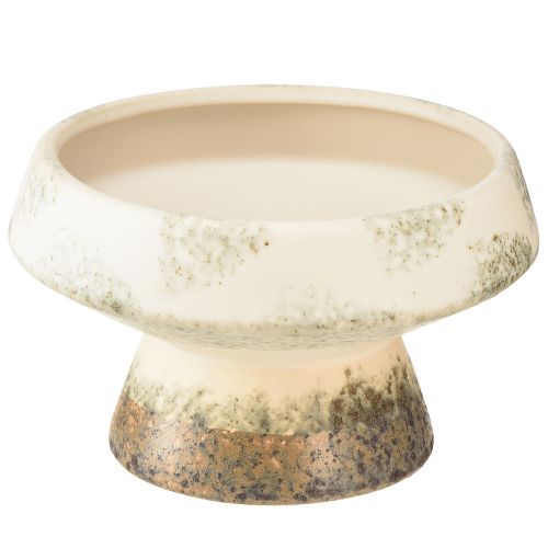 Artikel Dekorativ skål keramik med bund creme grågrøn Ø17cm 10cm