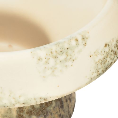 Artikel Dekorativ skål keramik med bund creme grågrøn Ø17cm 10cm