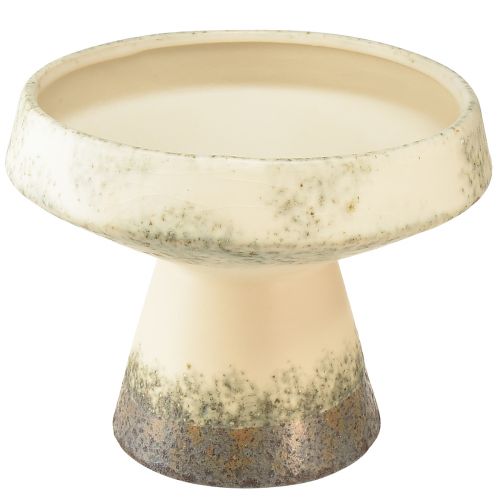 Floristik24 Dekorativ skål keramisk skål creme grågrøn Ø20cm H16cm