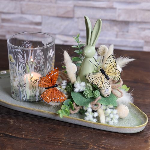 Artikel Dekorative sommerfugle på tråd til farverig bordpynt, 7 cm, 12 stk.