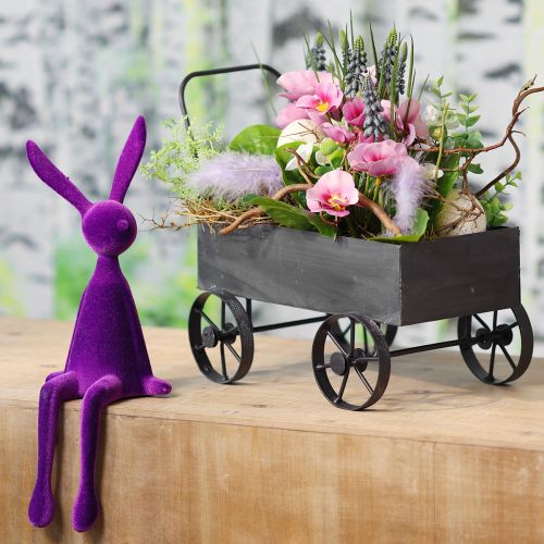Artikel Dekorativ trillebør plantekasse metal antracit L30cm