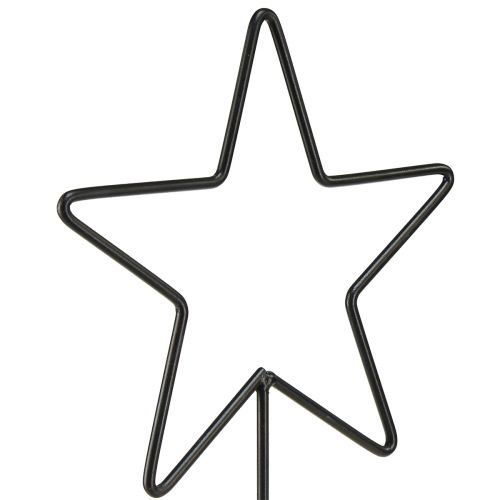 Artikel Dekorative stjernelysestager på træfod sort &amp; natur, 40 cm - stilfuld borddekoration 3 stk.