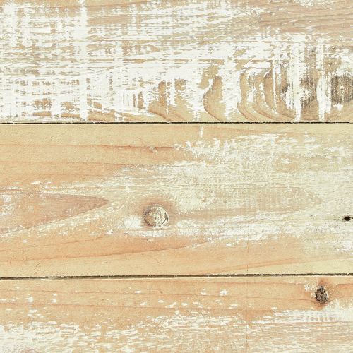 Artikel Dekorativ bakke med fødder brun hvid shabby chic 30x30cm