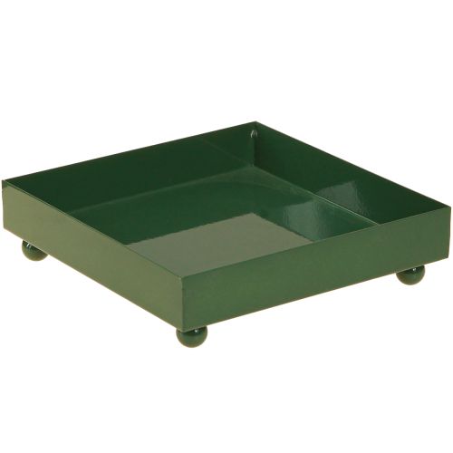 Dekorativ bakke firkantet metalbakke grøn 15×15 cm 2 stk.