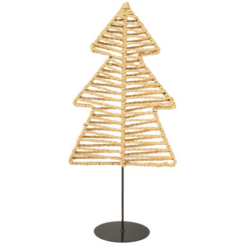 Artikel Dekorativt juletræ metal raffia natursort 21x11,5x45cm