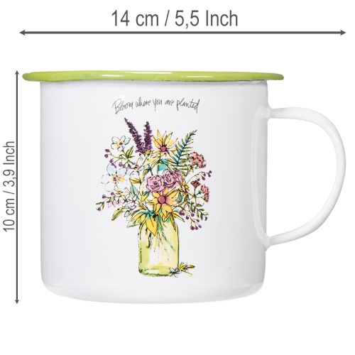 Dekorativ krus/urtepotte, emaljeret, Ø11,5 cm H10 cm | Floristik24.dk