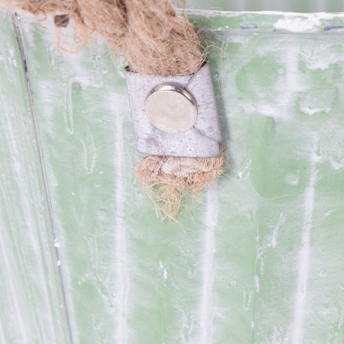 Artikel Dekorativ potte, metalspand til plantning, plantekasse med håndtag, pink/grøn/gul shabby chic Ø15cm H13cm 3-delt sæt