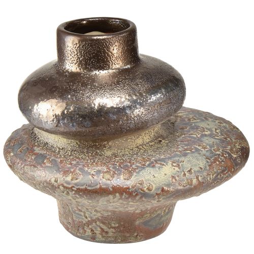 Floristik24 Dekorativ vase keramisk metallic look dekorativ vase 19×18×16cm