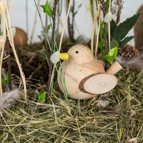 Artikel Dekorative fugle træfugle borddekoration fjeder natur 7cm 3 stk