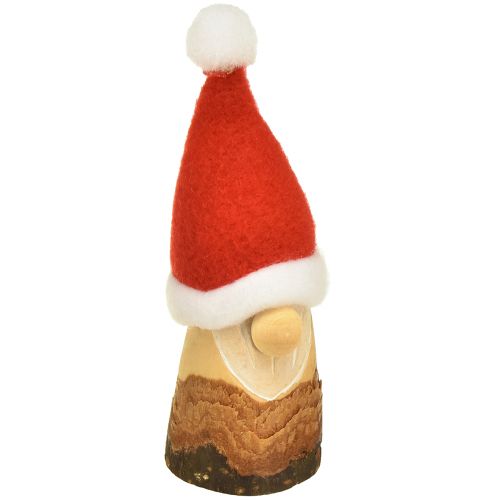 Artikel Dekorativ nisse træ jule nisse med hat rød natur 10/12cm 4 stk.