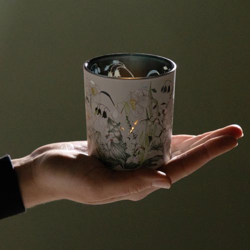 Artikel Dekorativ glaslanterne med bladdesign til stilfulde boligtilbehør, 8 cm, 4 stk.