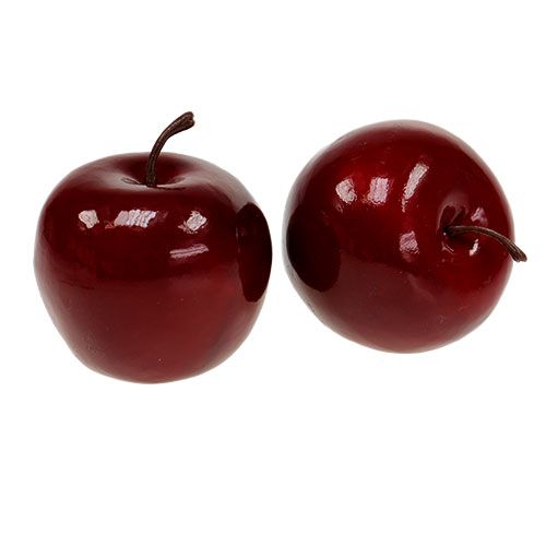 Floristik24 Dekorativ æble rød, skinnende 6 cm 6stk