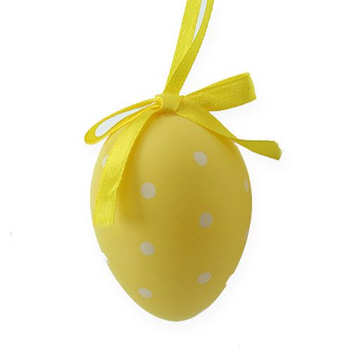 Floristik24 Dekorative påskeæg gule, hvide assorterede 6,5 cm 12p