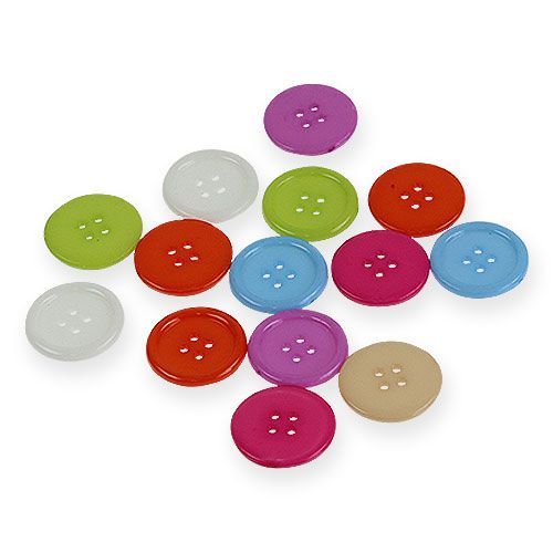 Floristik24 Dekorative knapper farvet Ø2,5 cm 200p