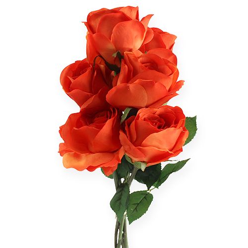 Floristik24 Dekorative roser orange 32 cm 6stk