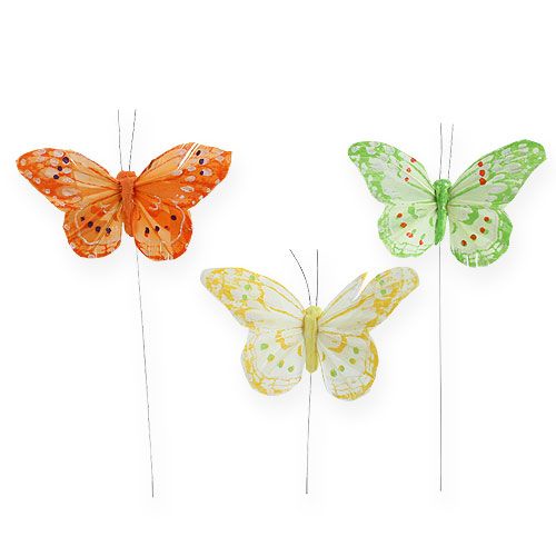 Floristik24 Dekorative sommerfugle på wiren 10 cm 12stk