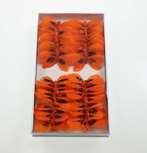Floristik24 Dekorative sommerfugle på orange orange 9 cm 36p
