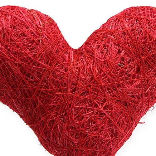 Artikel Blomst sisal hjerte rød 10cm 12stk