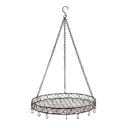 Bakke med kroge til ophæng brun, rust Ø45cm