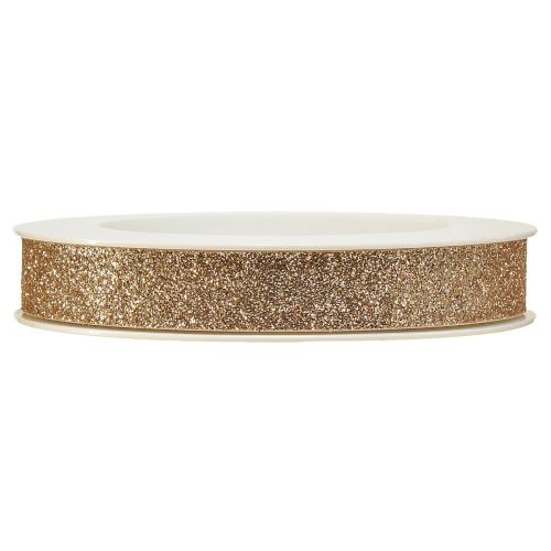 Artikel Dekorativt bånd champagne glitterbånd dekorativt bånd B15mm L18m