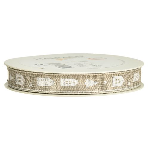 Artikel Pyntebånd til julehuse og grantræer beige, hvid 15mm 20m