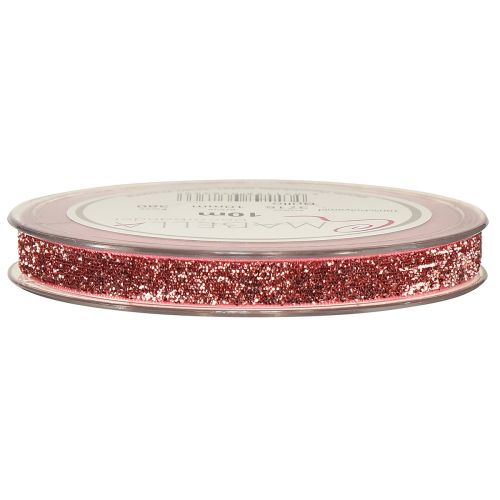 Artikel Dekorativt bånd pink glitterbånd smykkebånd glamour B10mm L10m