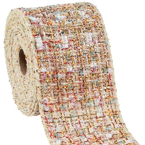Dekorativt smykkebånd farverigt glitter patchwork B70mm L5m