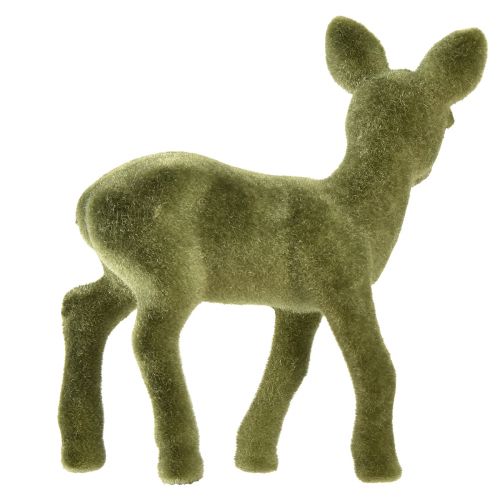 Artikel Dekorativ figur hjort fawn flocked julefigurer grøn 10,5cm 6 stk