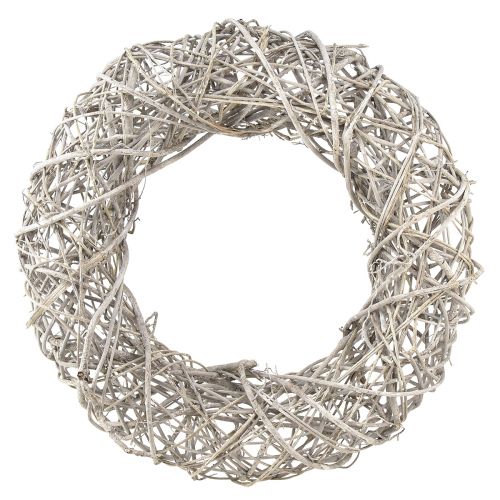 Floristik24 Dekorativ krans træ dekoration rattan naturhvid Ø40cm H9,5cm