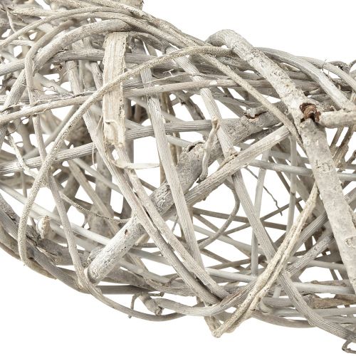 Floristik24 Dekorativ krans træ dekoration rattan naturhvid Ø40cm H9,5cm