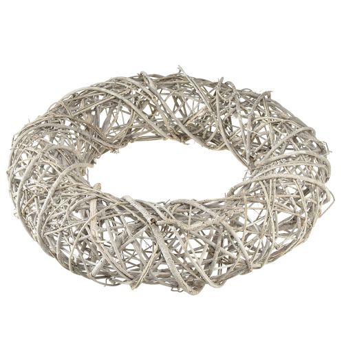 Floristik24 Dekorativ krans træ dekoration rattan naturhvid Ø40cm H9,5cm