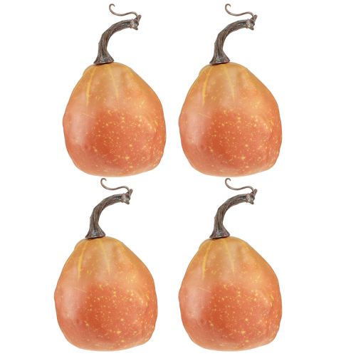 Artikel Dekorativt græskar til pynt orange gul Ø9cm 4 stk