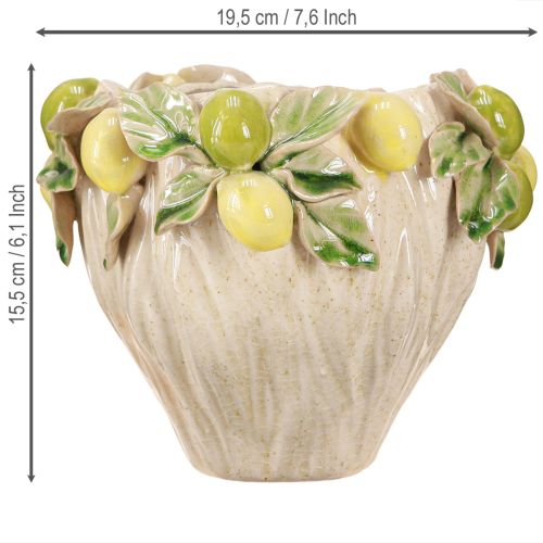 Artikel Dekorativ urtepotte i keramik – citronmønster for sydlandsk flair Ø19,5 cm