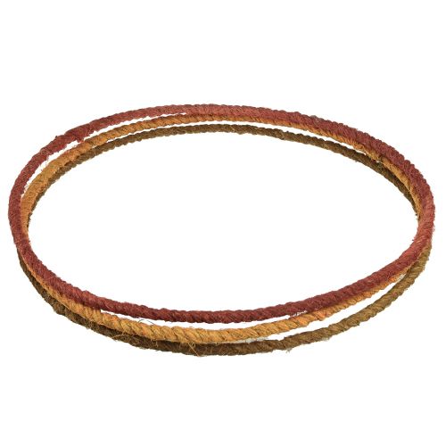 Artikel Dekorativ ringfarvet ring med jutegul okkerbrun Ø30cm 3stk