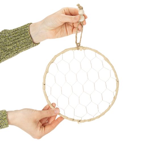 Artikel Dekorative metalbast ophængningsringe, Ø20 cm, 4 stk., boho vægdekoration, vinduesdekoration