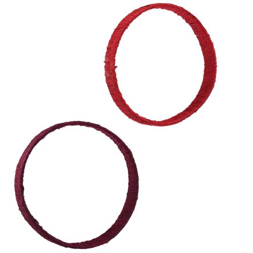 Artikel Dekorativ ring jute dekorationsløkke rød mørk rød 4cm Ø30cm 2stk