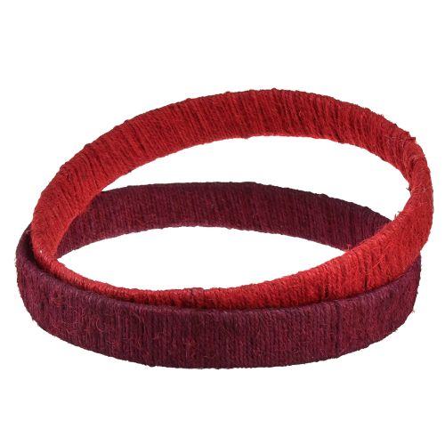 Artikel Dekorativ ring jute dekorationsløkke rød mørk rød 4cm Ø30cm 2stk