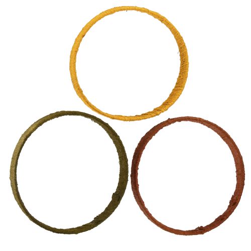 Artikel Dekorativ ring juteløkke gul okkerbrun 4cm Ø30cm 3stk