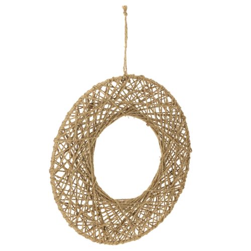 Floristik24 Dekorative juteringe, naturlig stil, hængende dekoration, boho-stil, Ø38 cm, 2 stk., metalringe, vægdekoration, vinduesdekoration