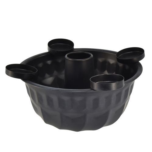 Artikel Dekorativ metalskål i sort – Gugelhupf design, 26 cm – stilfuld fyrfadslysholder for en hyggelig stemning