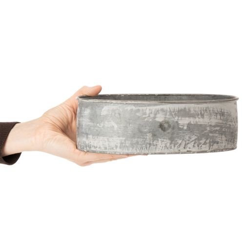 Artikel Dekorativ metalskål, oval, grå, L22,5/19,5/16 cm, sæt med 3 stk.